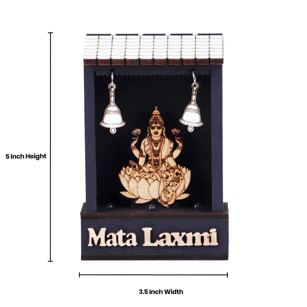 Deity Statue with Led Light - 5 x 3.5 Inches | Wooden Deity Idol for Home/ Assorted Design - Image 5