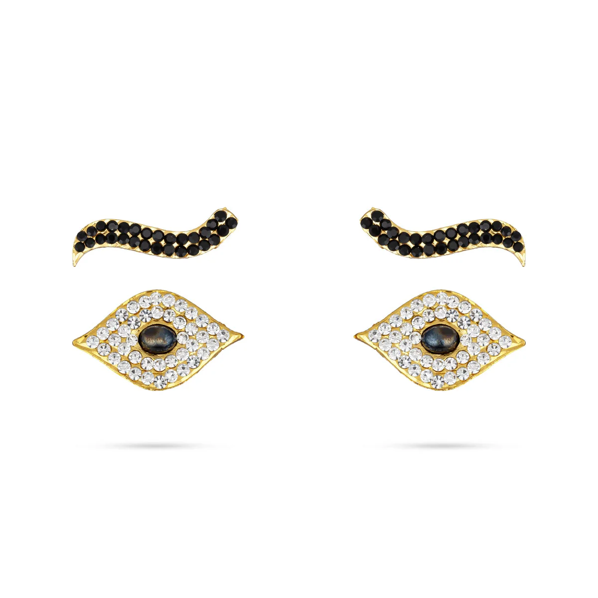 Deity Stone Eyes Pair - 1.75 Inches | Amman Kanmalar/ Idol Stone Eye/ Stone Kanmalar for Deity Decor