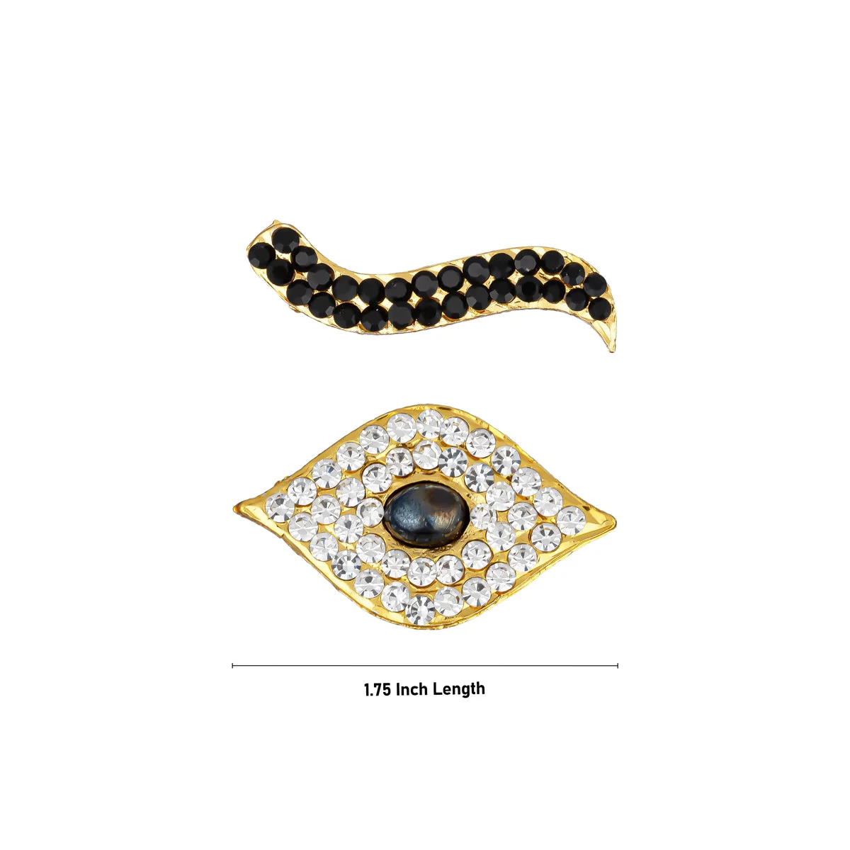 Deity Stone Eyes Pair - 1.75 Inches | Amman Kanmalar/ Idol Stone Eye/ Stone Kanmalar for Deity Decor - Image 2