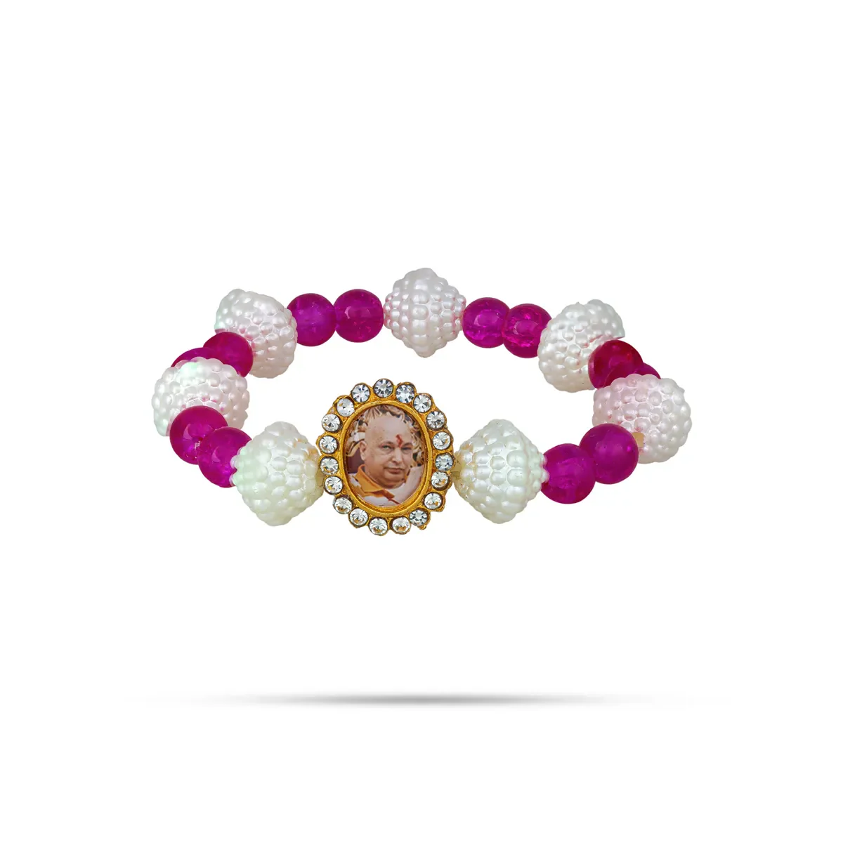 Delhi Guruji Beaded Bracelet - 2.5 Inch Dia | Spiritual Wrist Bracelet / Hand Band for Daily Wear - Image 2