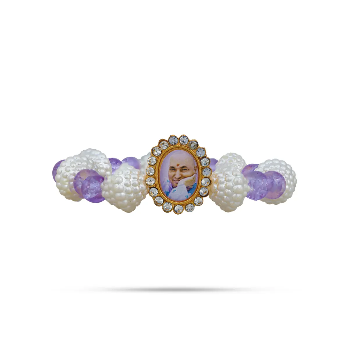 Delhi Guruji Beaded Bracelet - 2.5 Inch Dia | Spiritual Wrist Bracelet / Hand Band for Daily Wear - Image 4