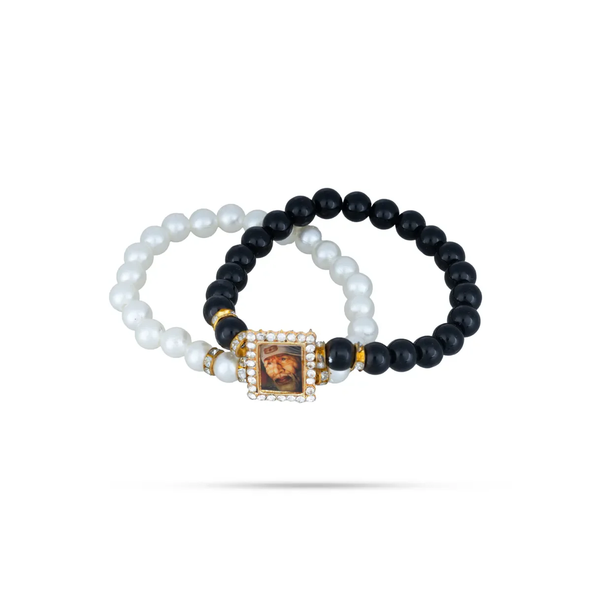 Delhi Guruji Bracelet - 2.5 Inch Dia | 2 Line Beads Bracelet/ Spiritual Wrist Band for Daily Use - Image 2