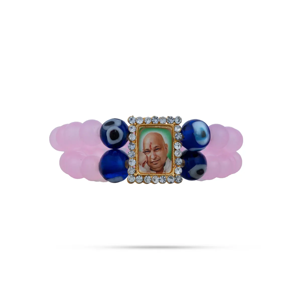 Delhi Guruji Bracelet - 2.5 Inch Dia | 2 Line Beads Bracelet/ Spiritual Wrist Band for Daily Use - Image 4