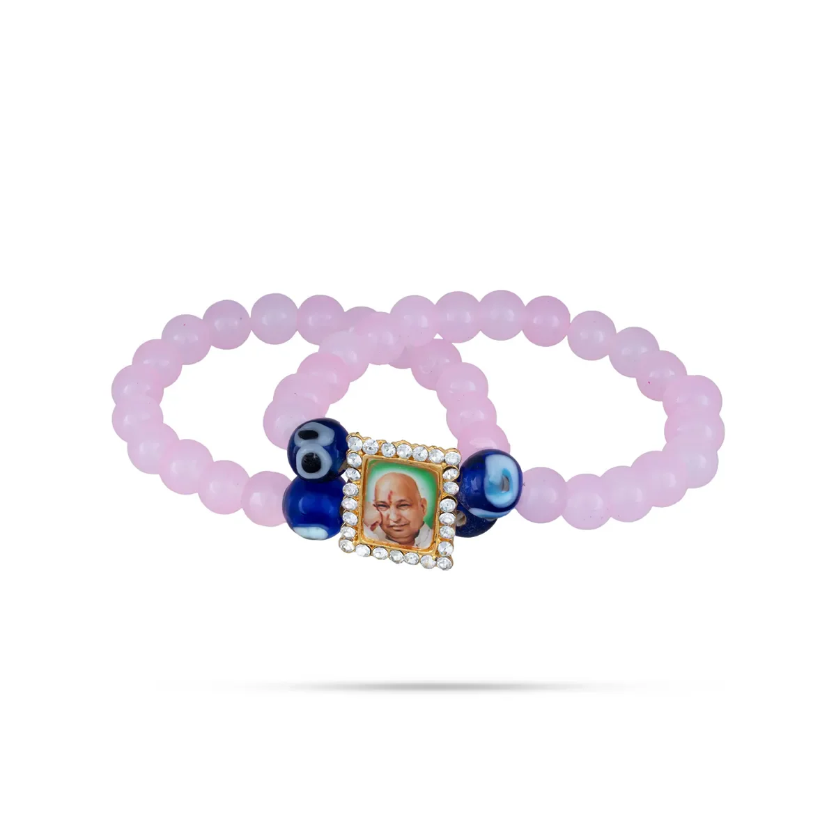 Delhi Guruji Bracelet - 2.5 Inch Dia | 2 Line Beads Bracelet/ Spiritual Wrist Band for Daily Use - Image 5