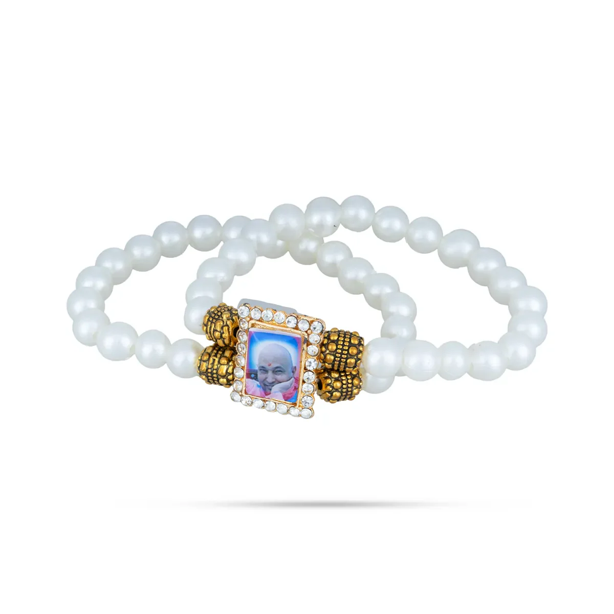 Delhi Guruji Bracelet - 2.5 Inch Dia | 2 Line Beads Bracelet/ Spiritual Wrist Band for Daily Use - Image 7
