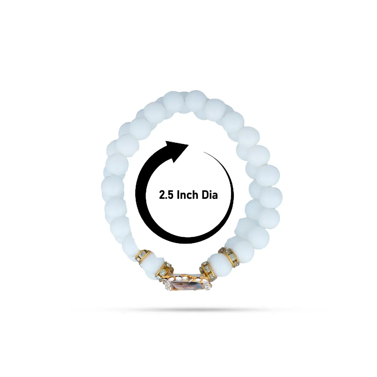 Delhi Guruji Bracelet - 2.5 Inch Dia | 2 Line Beads Bracelet/ Spiritual Wrist Band for Daily Use - Image 9