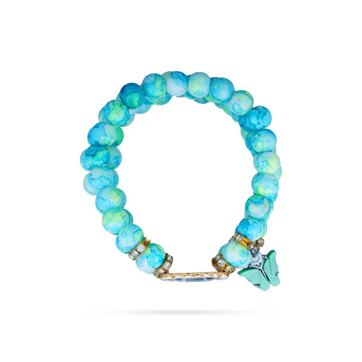 Delhi Guruji Bracelet - 2.5 Inch Dia | 3 Line Beaded Bracelet / Devotional Hand Band for Daily Wear - Image 10