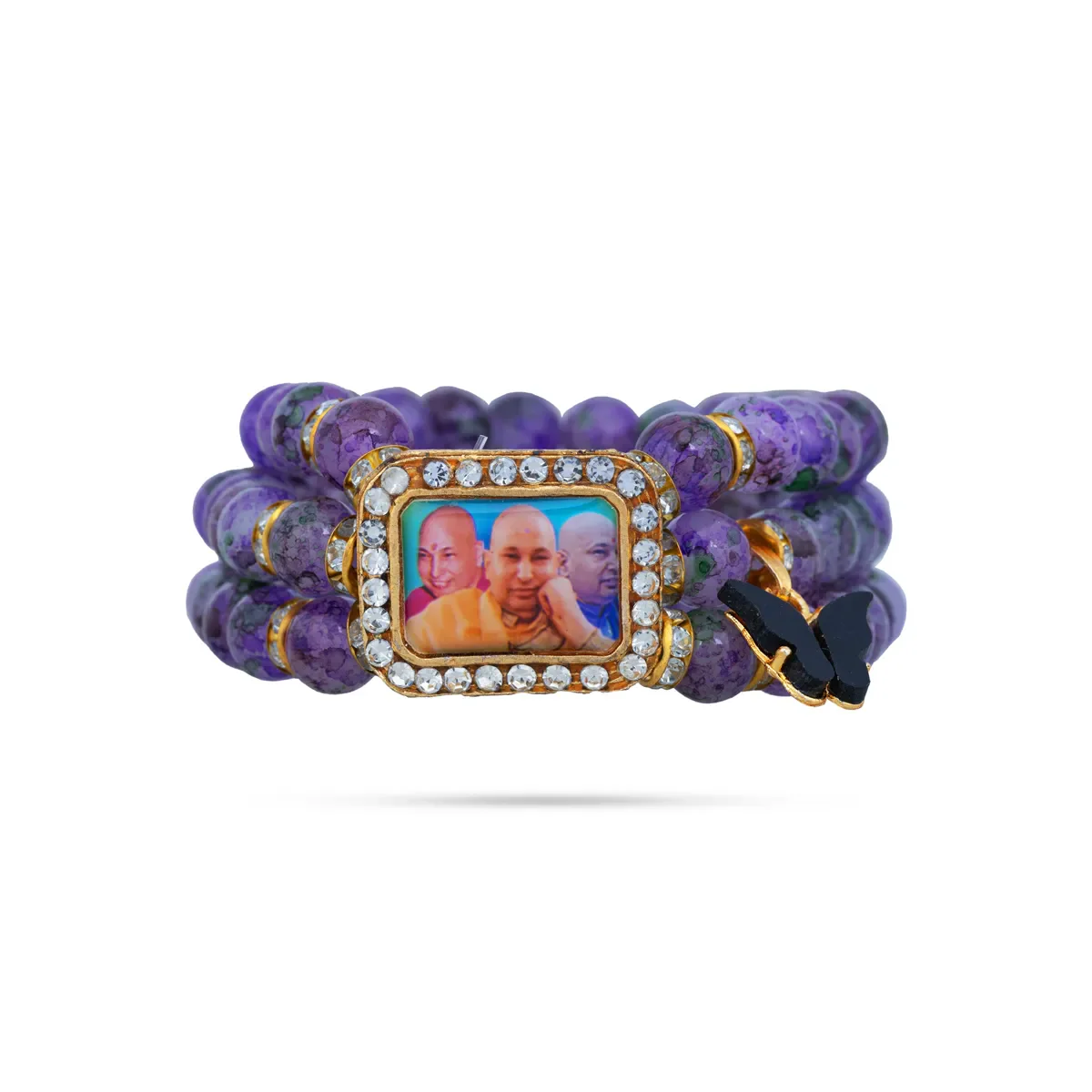 Delhi Guruji Bracelet - 2.5 Inch Dia | 3 Line Beaded Bracelet / Devotional Hand Band for Daily Wear - Image 12