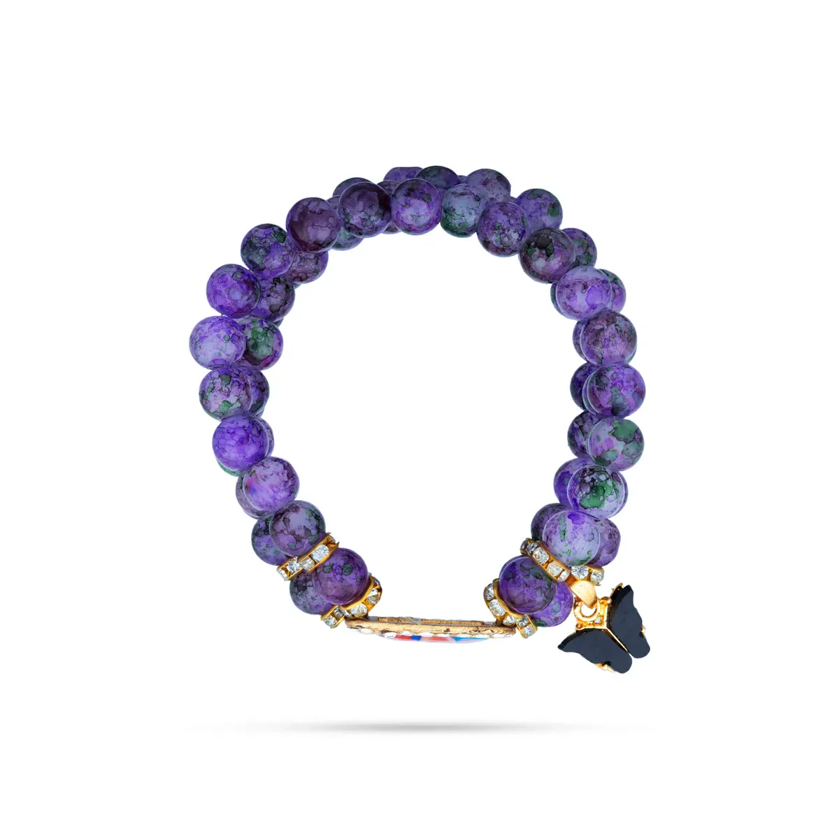 Delhi Guruji Bracelet - 2.5 Inch Dia | 3 Line Beaded Bracelet / Devotional Hand Band for Daily Wear - Image 13
