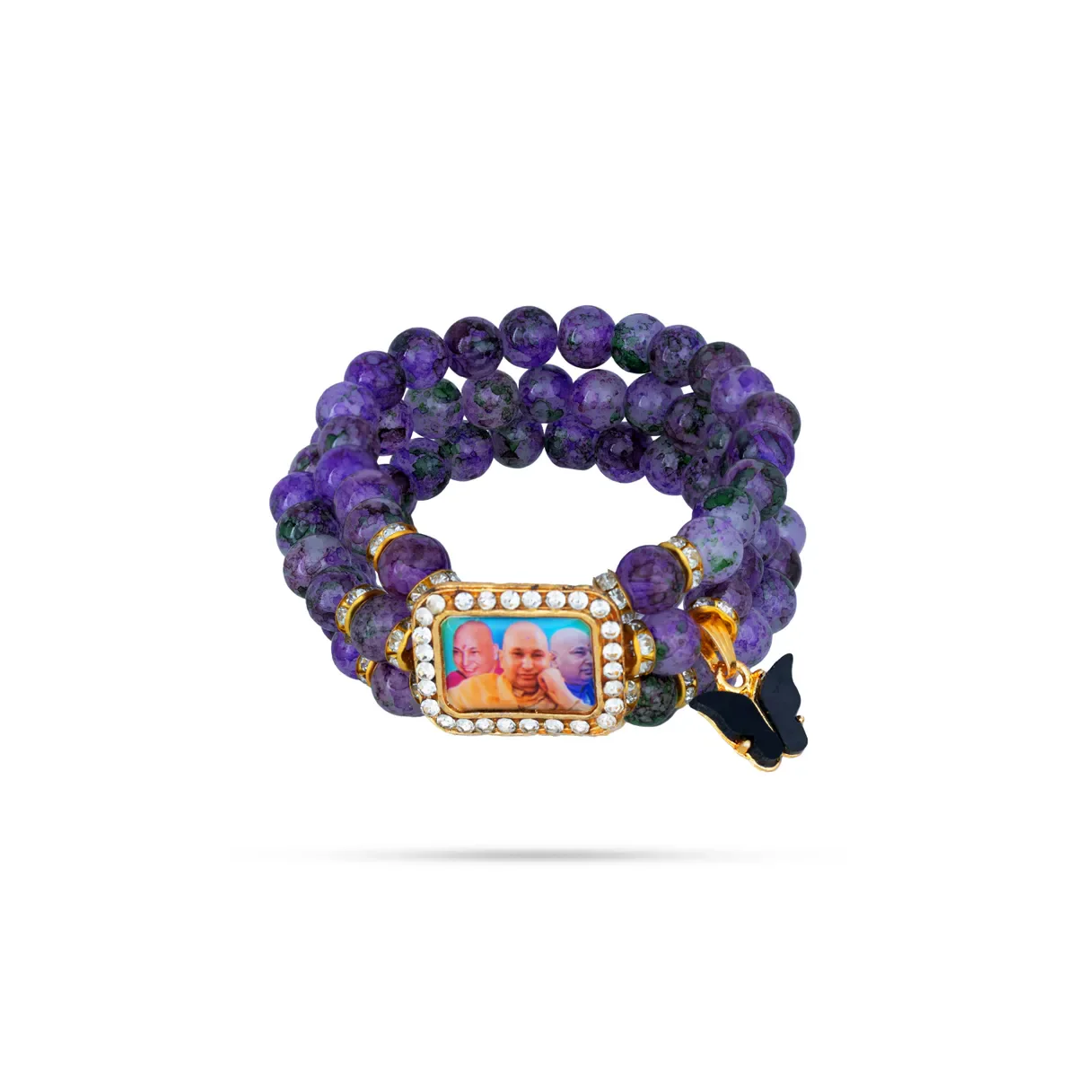Delhi Guruji Bracelet - 2.5 Inch Dia | 3 Line Beaded Bracelet / Devotional Hand Band for Daily Wear - Image 14