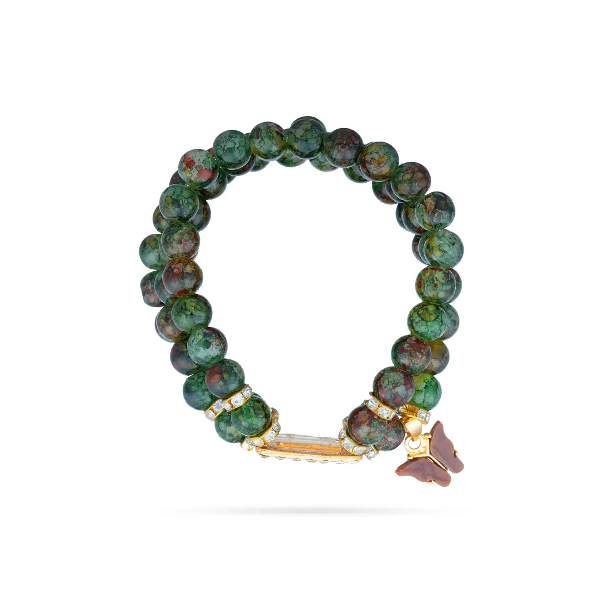 Delhi Guruji Bracelet - 2.5 Inch Dia | 3 Line Beaded Bracelet / Devotional Hand Band for Daily Wear - Image 3