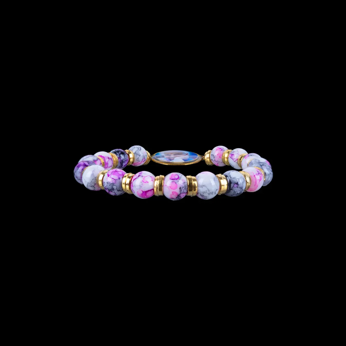 Delhi Guruji Bracelet - 2.5 Inch Dia | Multicolour Bead Bracelet / Spiritual Hand Band for Daily Wear - Image 18