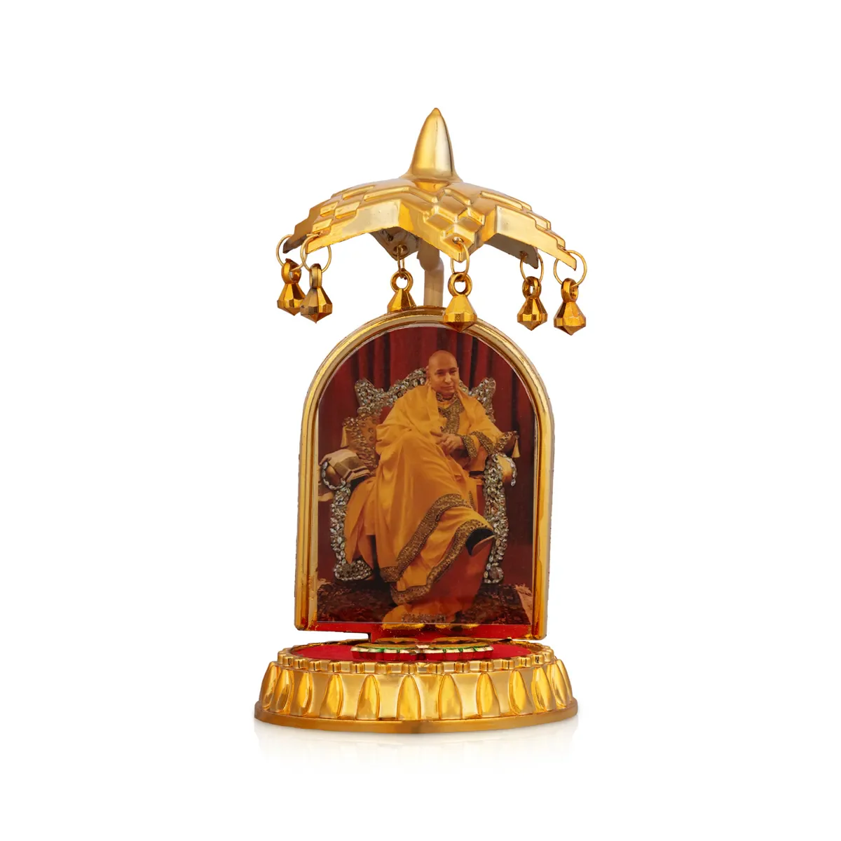 Delhi Guruji Image With Umbrella - 4.5 x 2 Inches | Decorative Paduka / Spiritual Tabletop Decor - Image 2