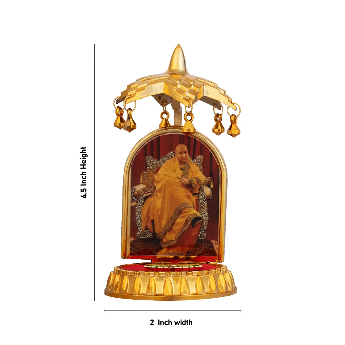 Delhi Guruji Image With Umbrella - 4.5 x 2 Inches | Decorative Paduka / Spiritual Tabletop Decor - Image 5