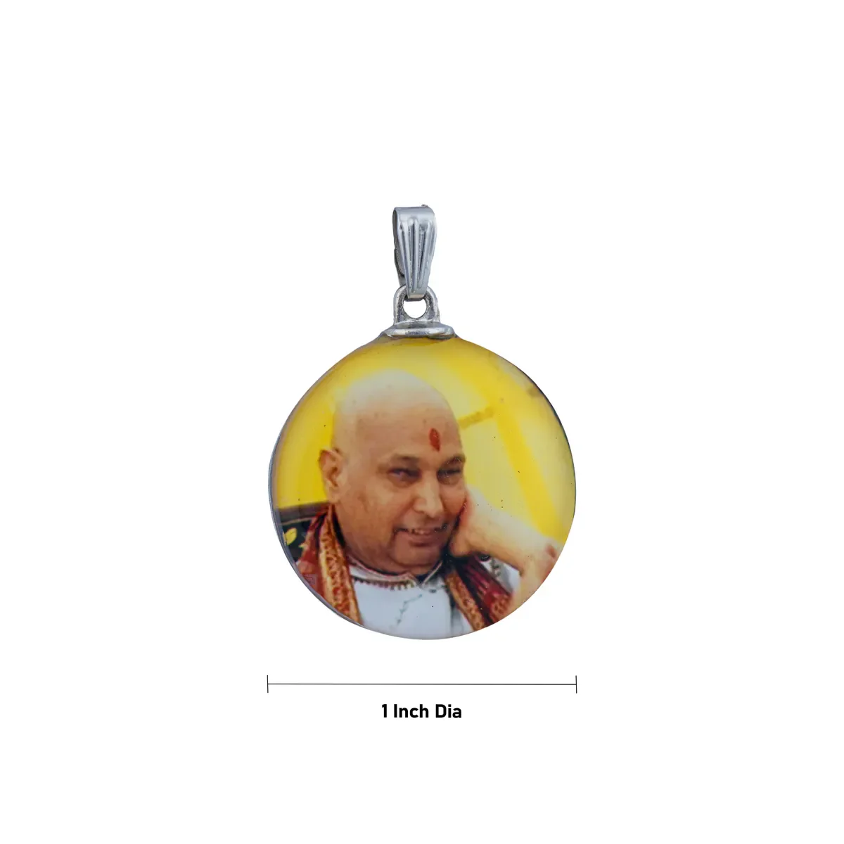 Delhi Guruji Pendant - 1 Inch | Spiritual Photo Locket / Devotional Dollar for Daily Wear - Image 2