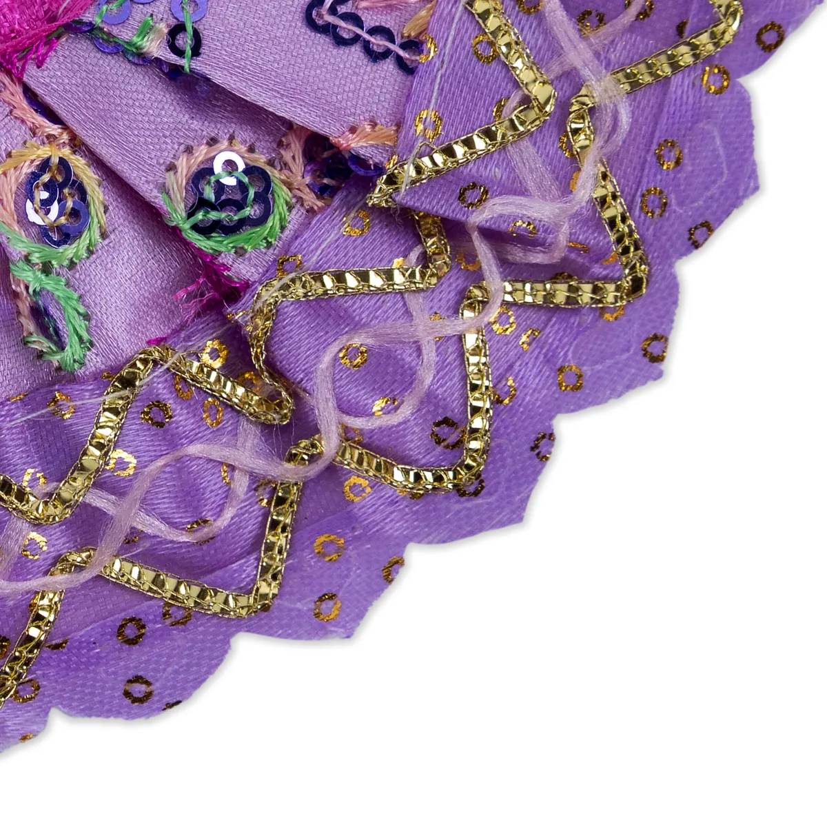 Devi Dress - 2.5 Inches | Mata Rani Poshak/ Lehenga Patka/ Fancy Design Amman Pavadai For Deity/ Assorted Colour - Image 2