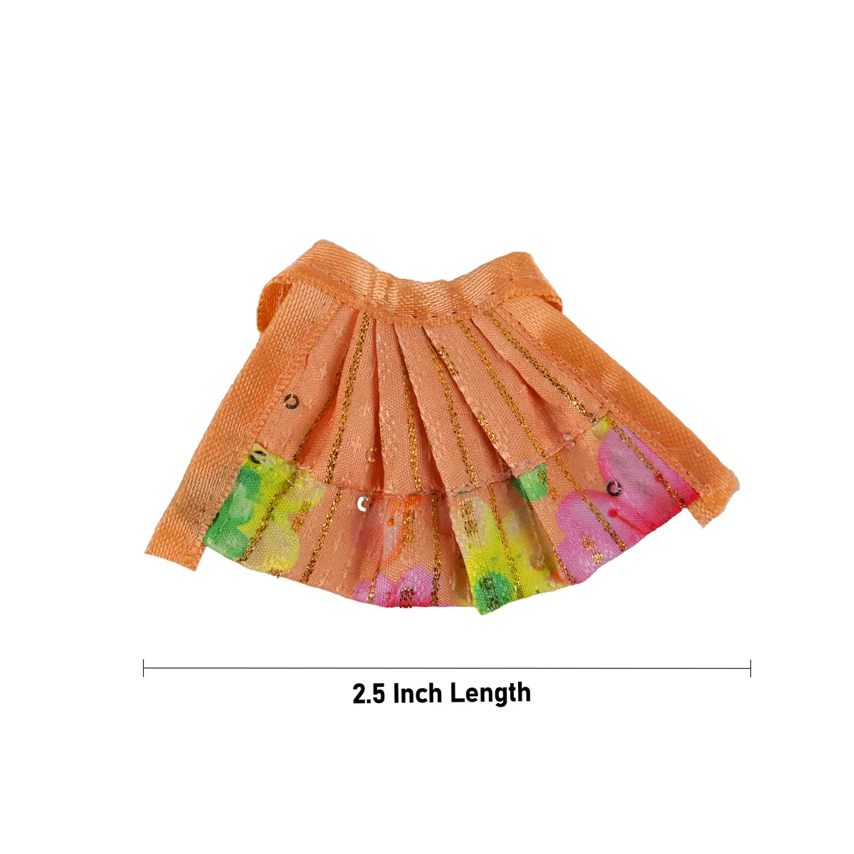 Devi Dress - 2.5 Inches | Mata Rani Poshak/ Lehenga Patka/ Fancy Design Amman Pavadai For Deity/ Assorted Colour - Image 4