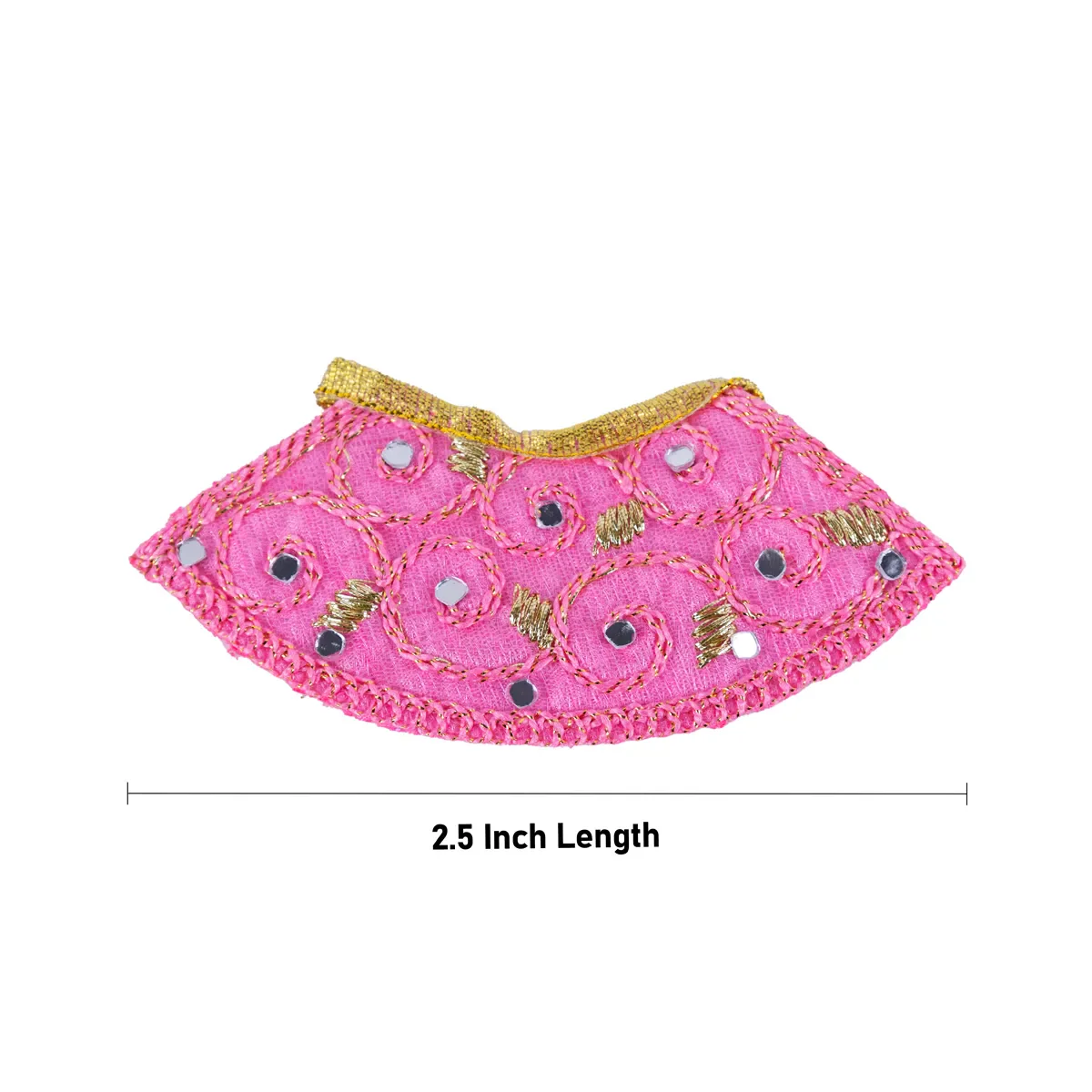 Devi Dress - 2.5 Inches | Mata Rani Poshak/ Lehenga Patka/ Embroidery Amman Pavadai/ Assorted Colour - Image 2