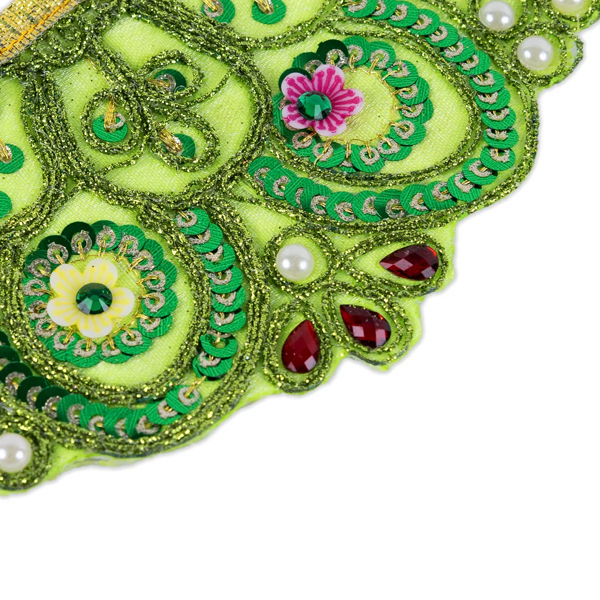 Devi Dress - 2.5 Inches | Mata Rani Poshak/ Lehenga Patka/ Embroidery Amman Pavadai/ Assorted Colour - Image 5