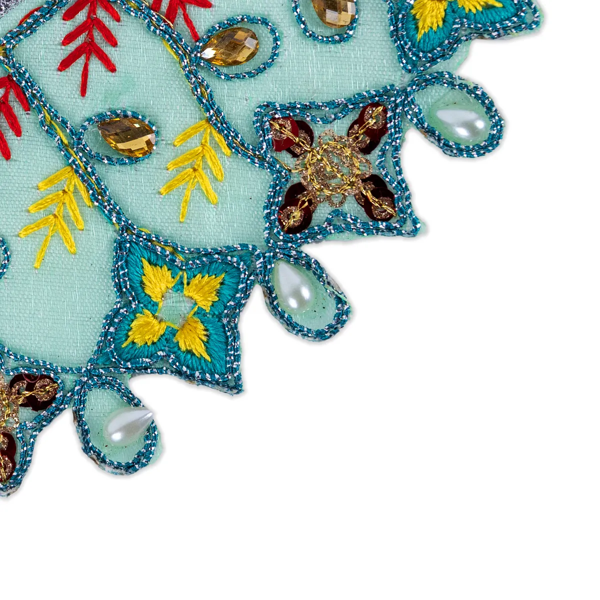 Devi Dress - 2.5 Inches | Mata Rani Poshak/ Lehenga Patka/ Embroidery Amman Pavadai/ Assorted Colour - Image 7