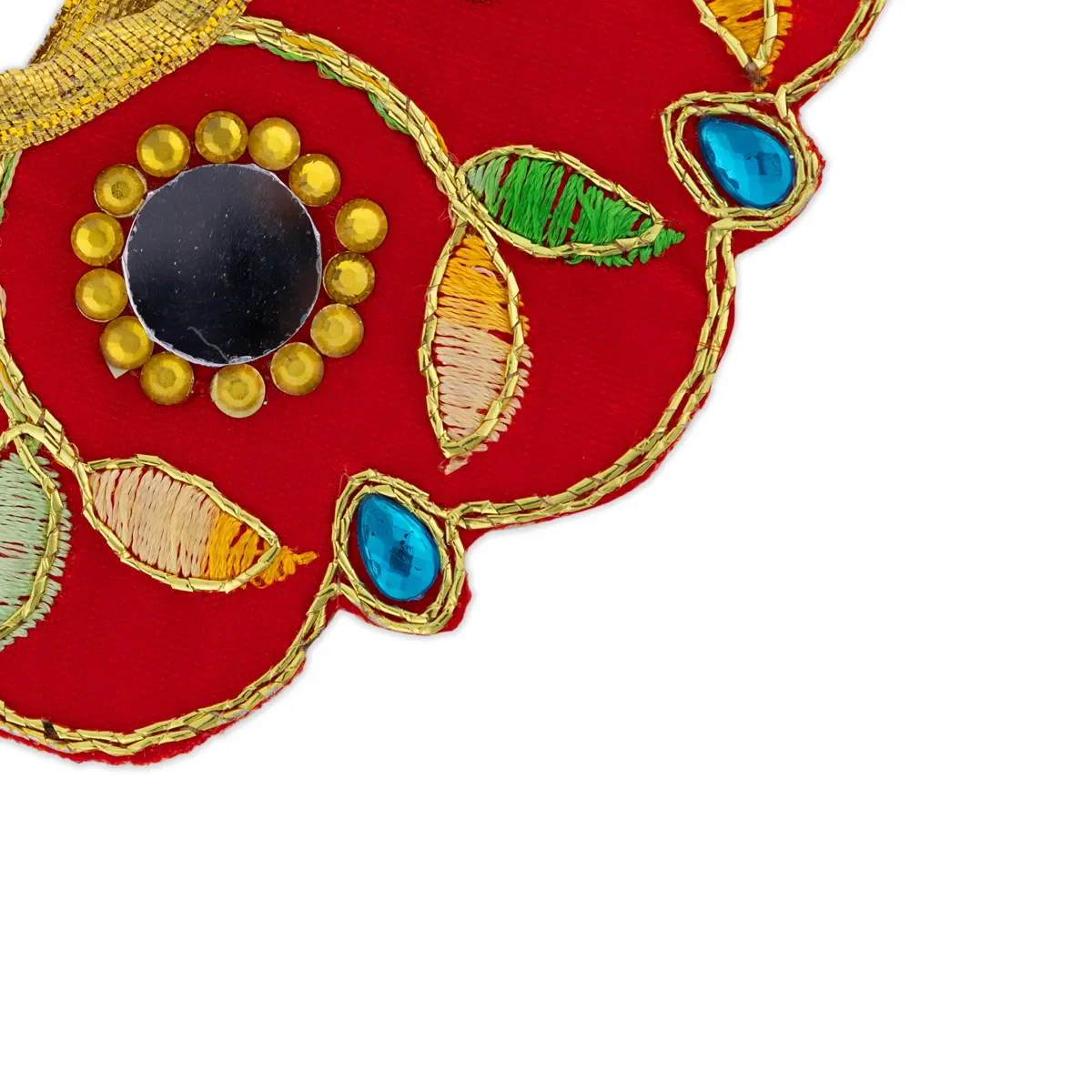 Devi Dress - 2.5 Inches | Mata Rani Poshak/ Lehenga Patka/ Embroidery Amman Pavadai/ Assorted Colour - Image 9