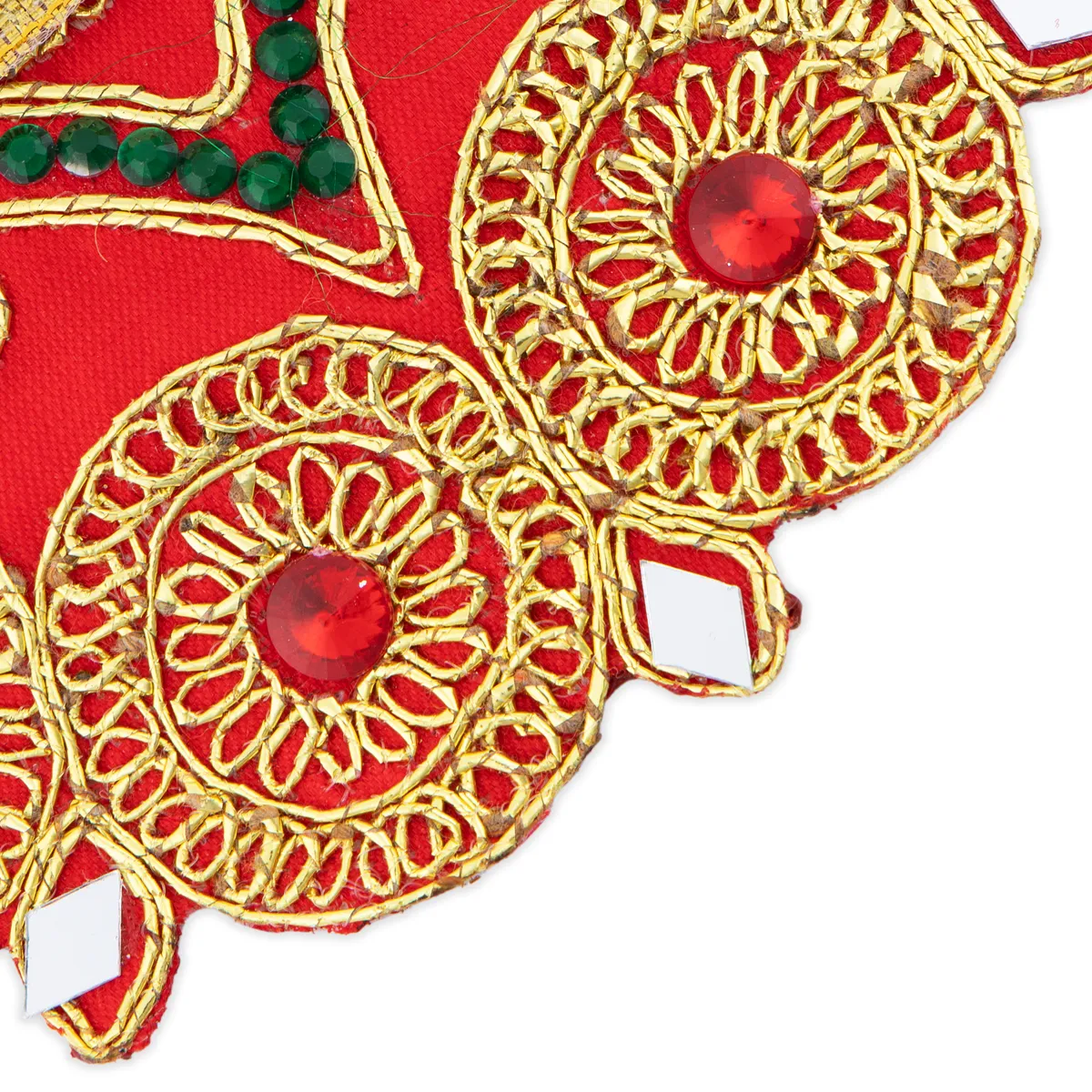 Devi Dress - 2.5 x 5 Inches | Embroidery Amman Pavadai/ Stone Design Mata Rani Poshak for Deity - Image 12