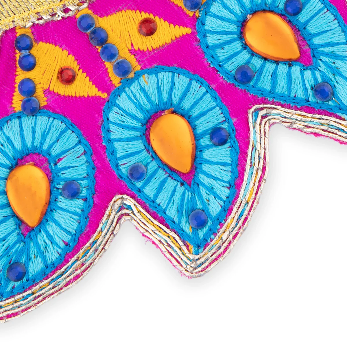 Devi Dress - 2 Inches | Embroidery Design Mata Rani Poshak/ Amman Pavadai for Deity/ Assorted Colour - Image 4