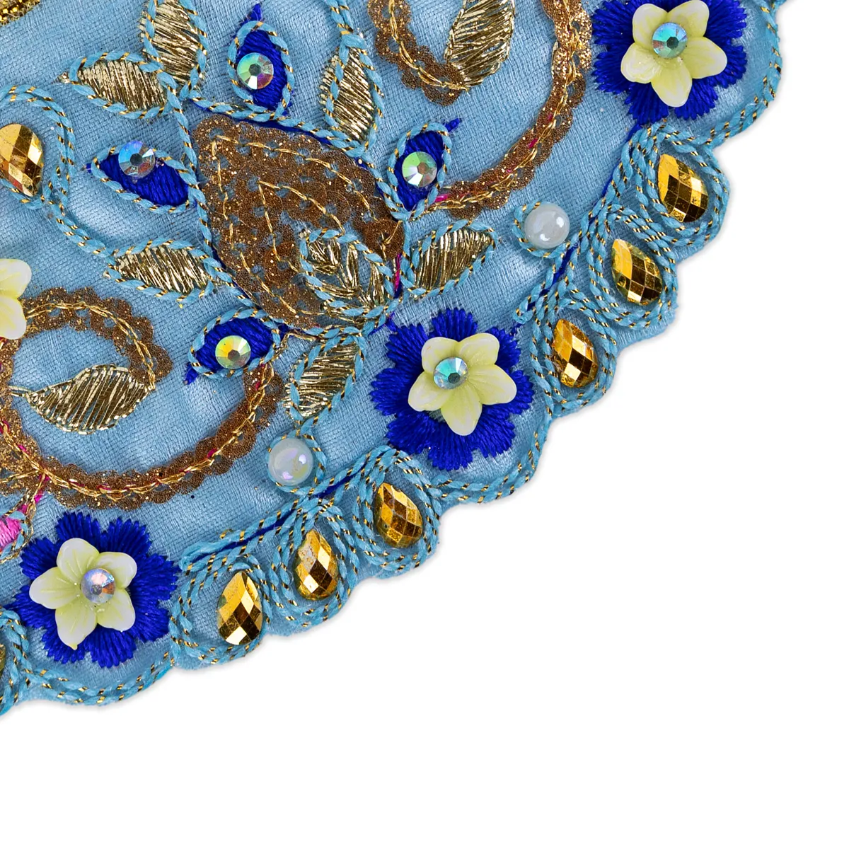 Devi Dress - 3.5 Inches | Mata Rani Poshak/ Lehenga Patka/ Fancy Amman Pavadai For Deity Decor/ Assorted Colour - Image 3