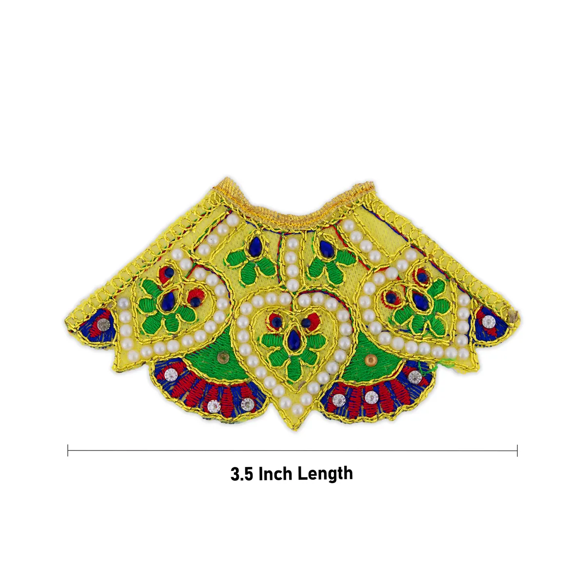 Devi Dress - 3.5 Inches | Mata Rani Poshak/ Lehenga Patka/ Fancy Amman Pavadai/ Assorted Colour - Image 2
