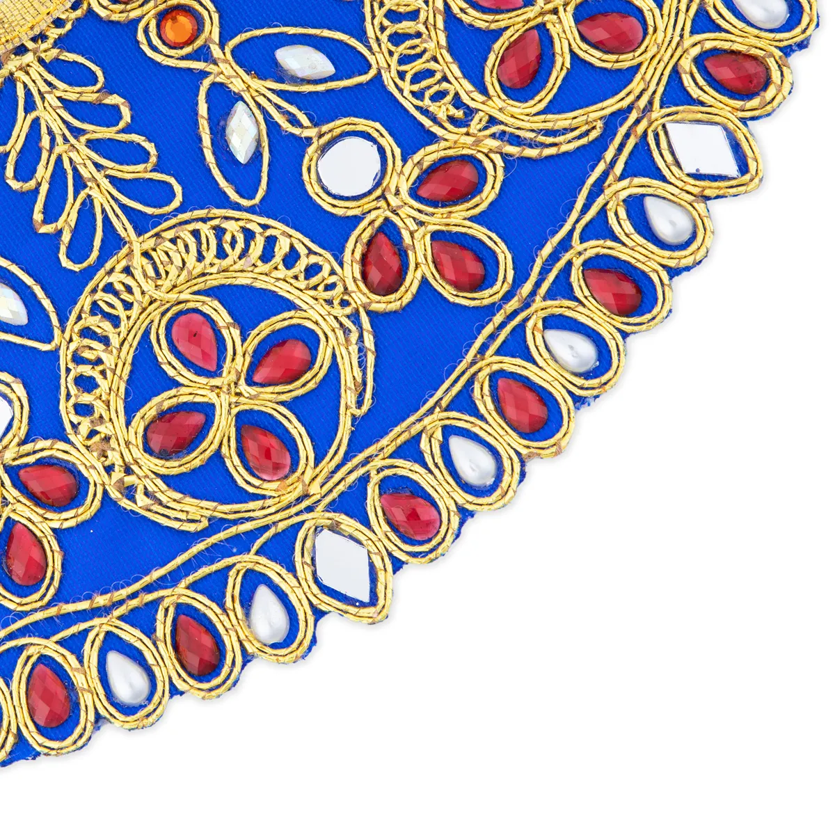 Devi Dress - 3.5 x 7 Inches | Stone & Embroidery Design Mata Rani Poshak/ Amman Pavadai/ Mata Dress for Deity - Image 8