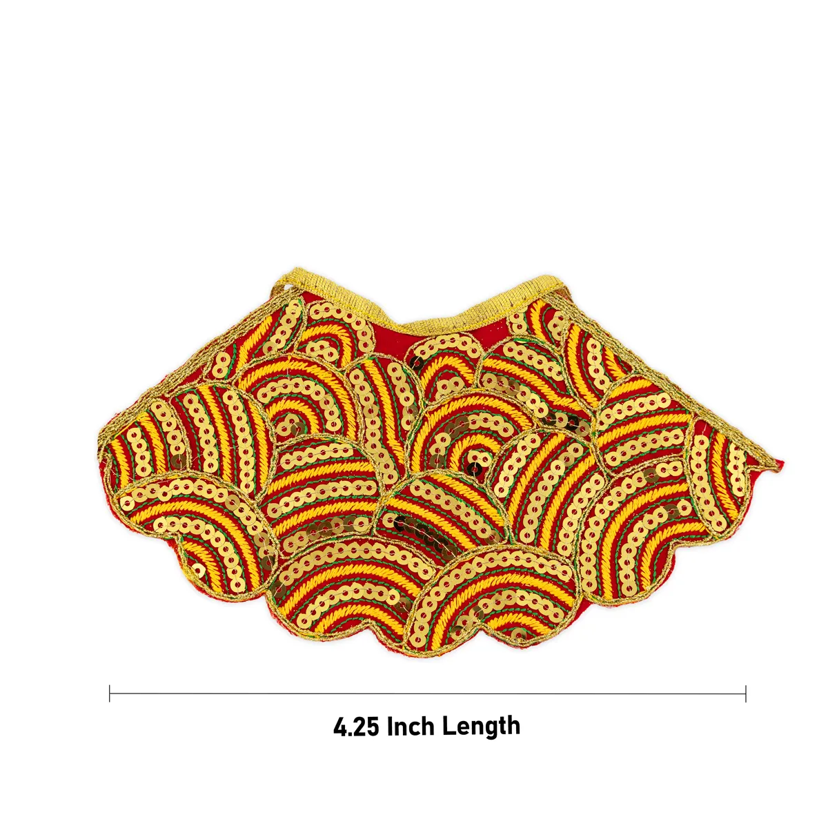 Devi Dress - 4.25 Inches | Mata Dress/ Lehenga Patka/ Traditional Design Devi Vastra For Deity/ Assorted Colour - Image 3