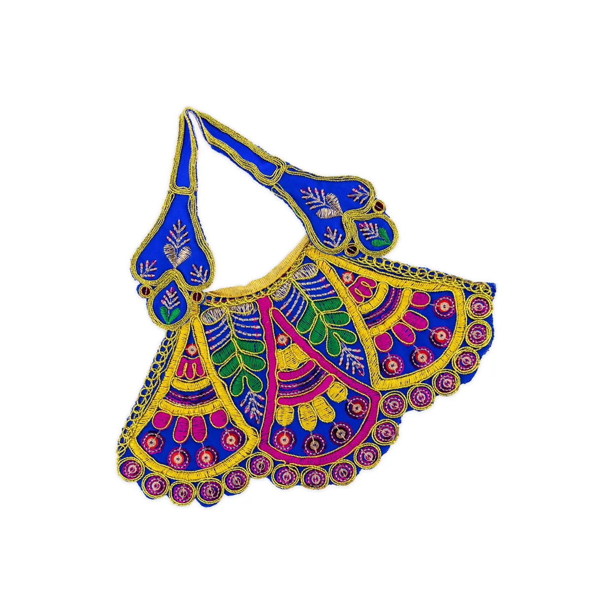 Devi Dress - 4.25 Inches | Mata Dress/ Lehenga Patka/ Traditional Design Devi Vastra For Deity/ Assorted Colour - Image 4
