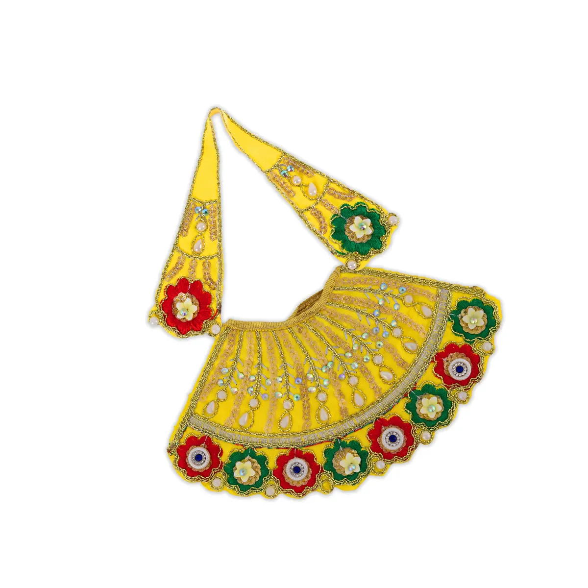 Devi Dress - 4.25 Inches | Mata Dress/ Lehenga Patka/ Traditional Design Devi Vastra For Deity/ Assorted Colour - Image 6