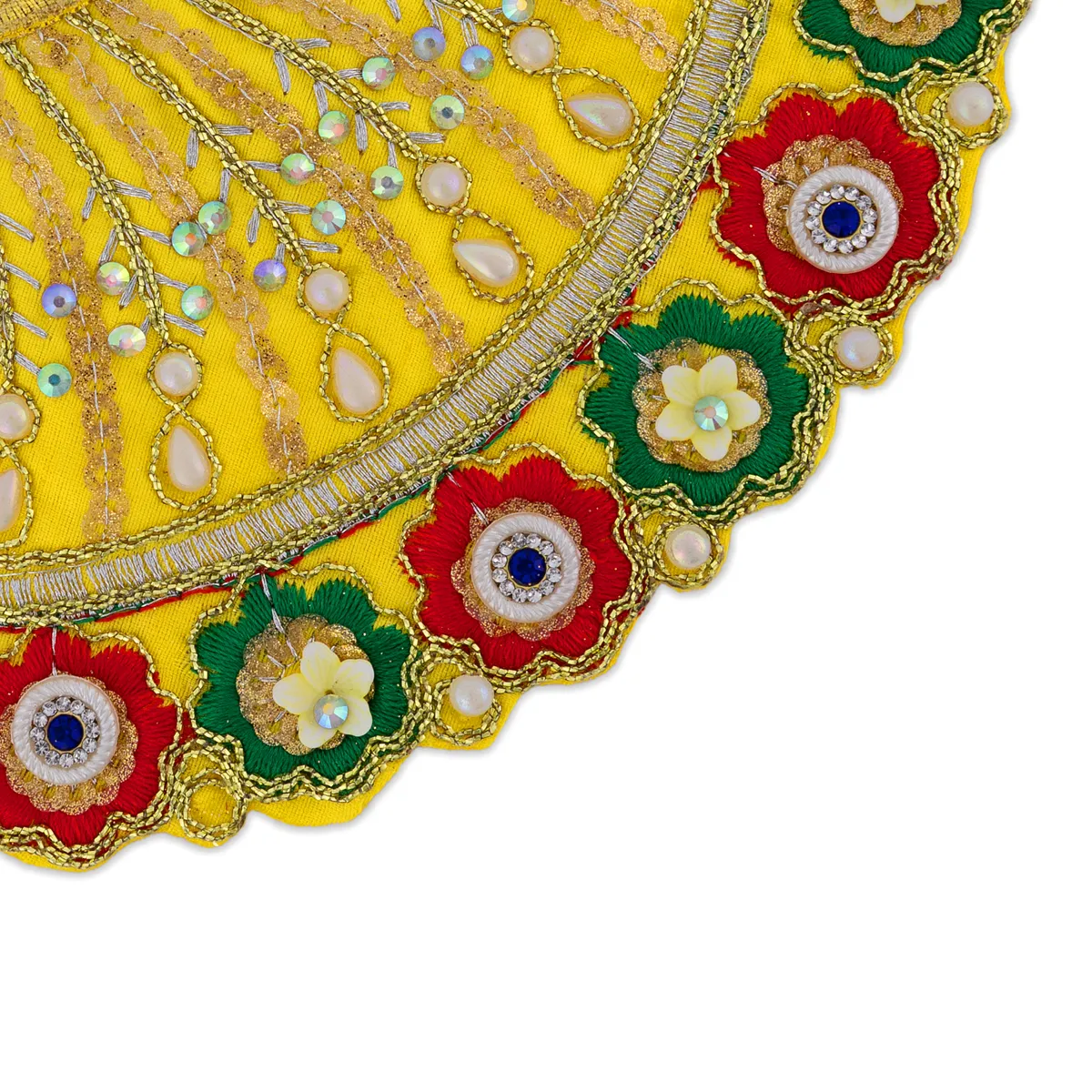 Devi Dress - 4.25 Inches | Mata Dress/ Lehenga Patka/ Traditional Design Devi Vastra For Deity/ Assorted Colour - Image 7