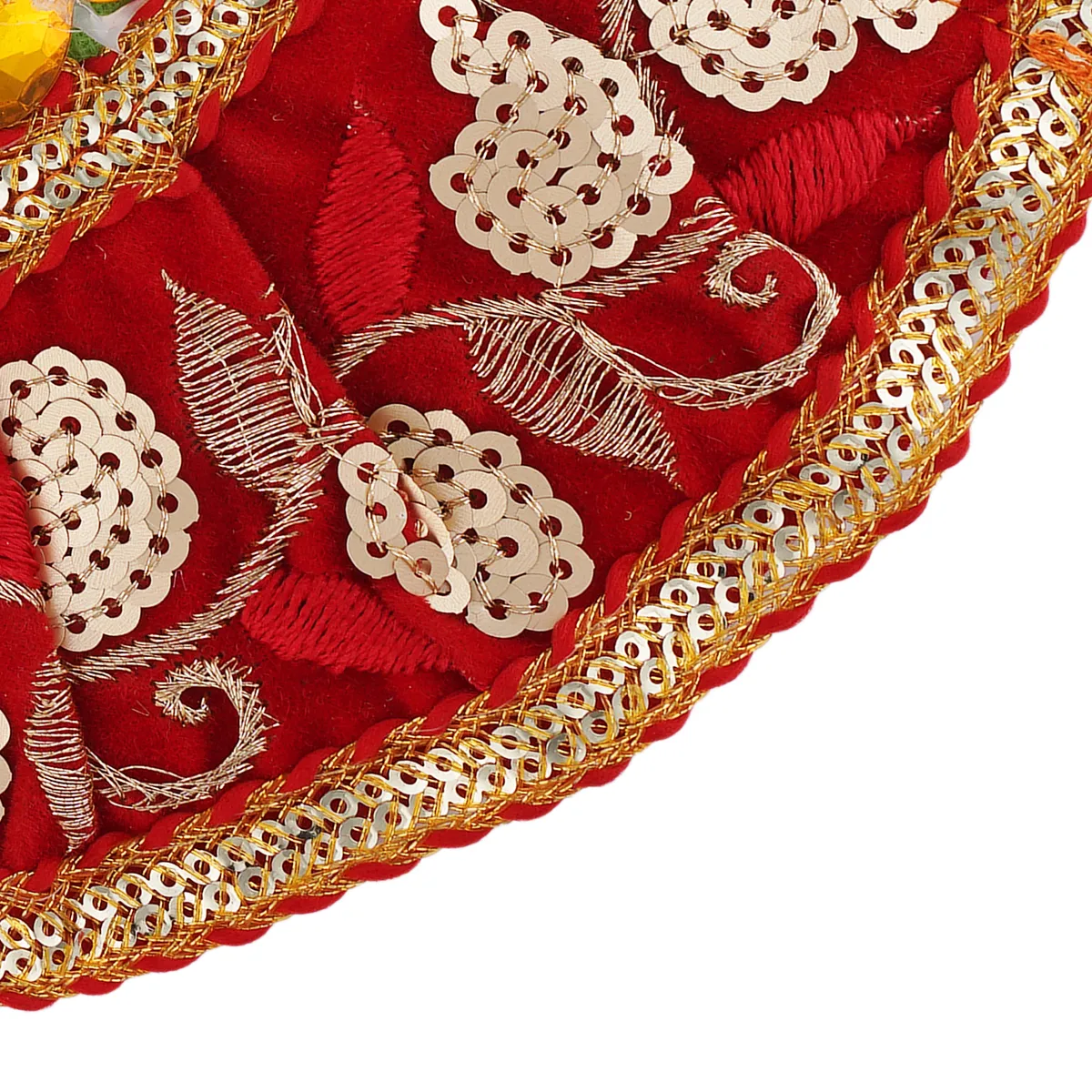 Devi Dress - 4.5 Inches | Mata Dress/ Lehenga Patka/ Fancy Work Devi Vastra For Deity/ Assorted Colour - Image 6