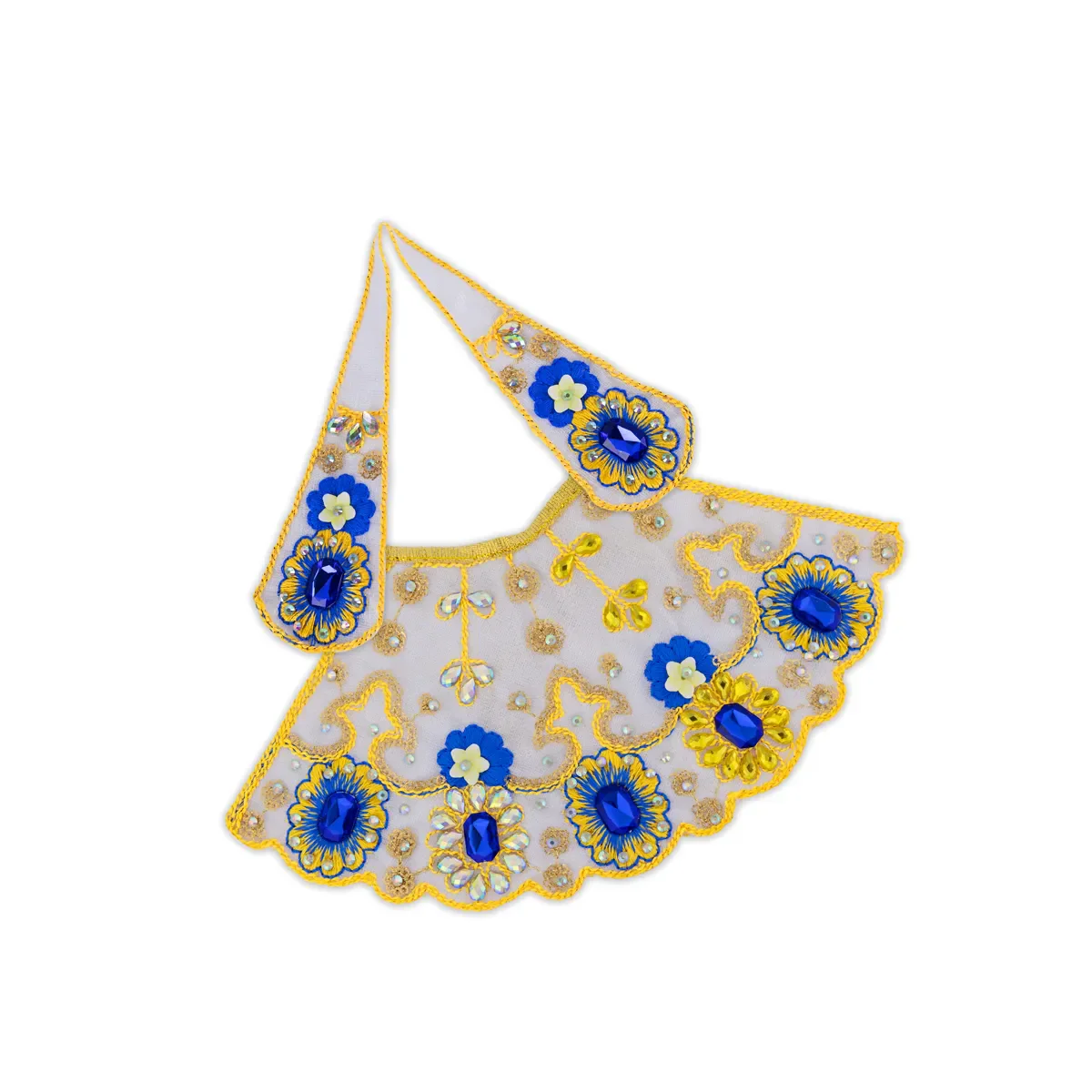 Devi Dress - 4 Inches | Mata Rani Poshak/ Lehenga Patka/ Embroidery Amman Pavadai For Deity Decor - Image 4