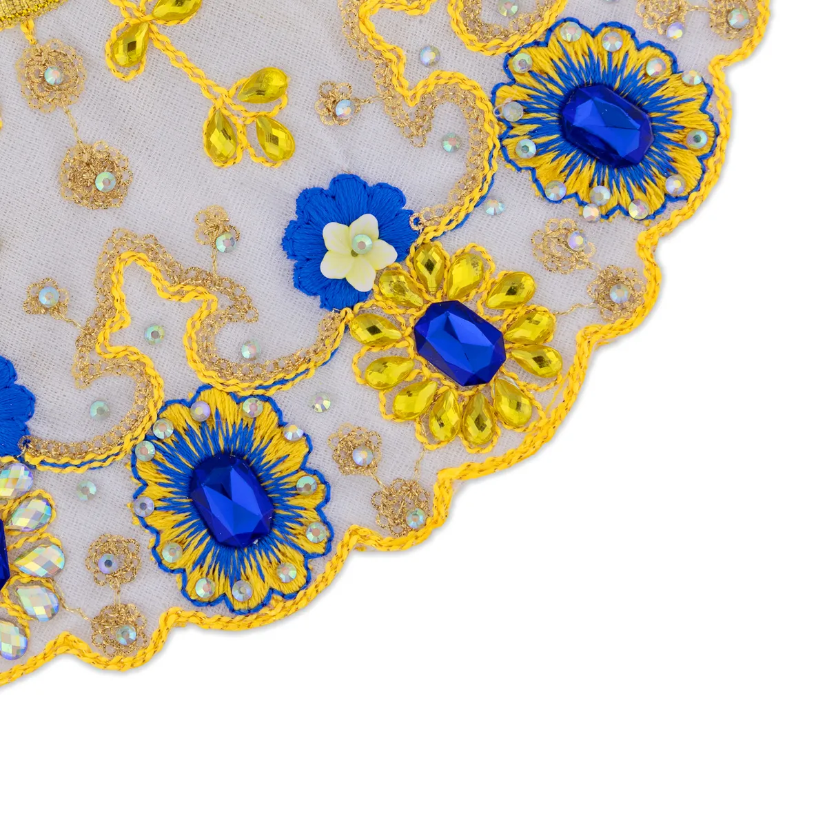 Devi Dress - 4 Inches | Mata Rani Poshak/ Lehenga Patka/ Embroidery Amman Pavadai For Deity Decor - Image 5