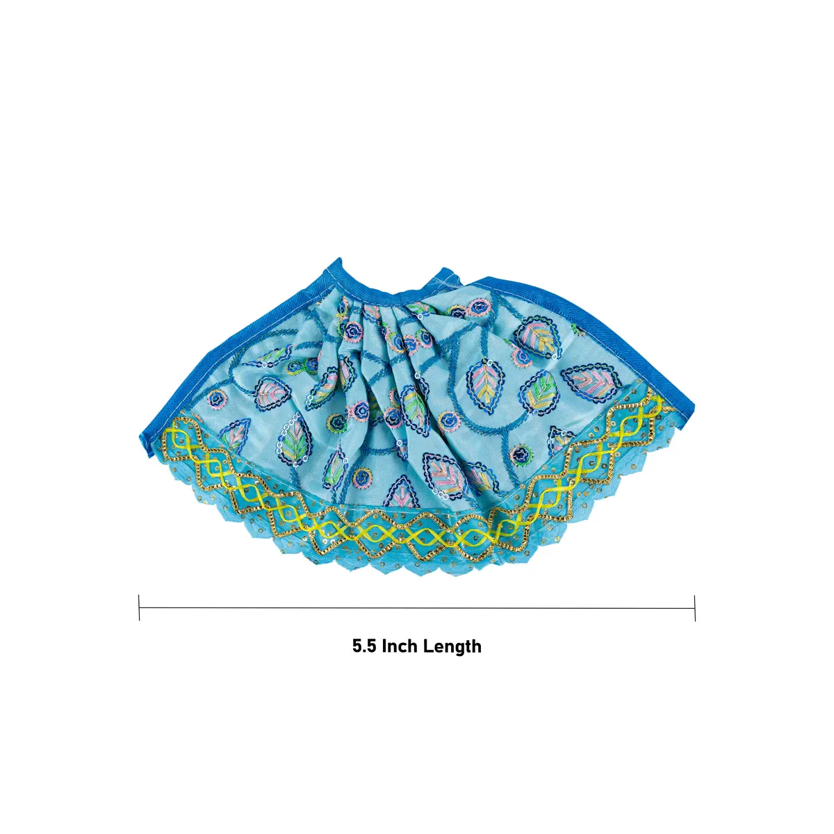 Devi Dress - 5.5 Inches | Mata Rani Poshak/ Lehenga Patka/ Decorative Amman Pavadai For Deity - Image 2