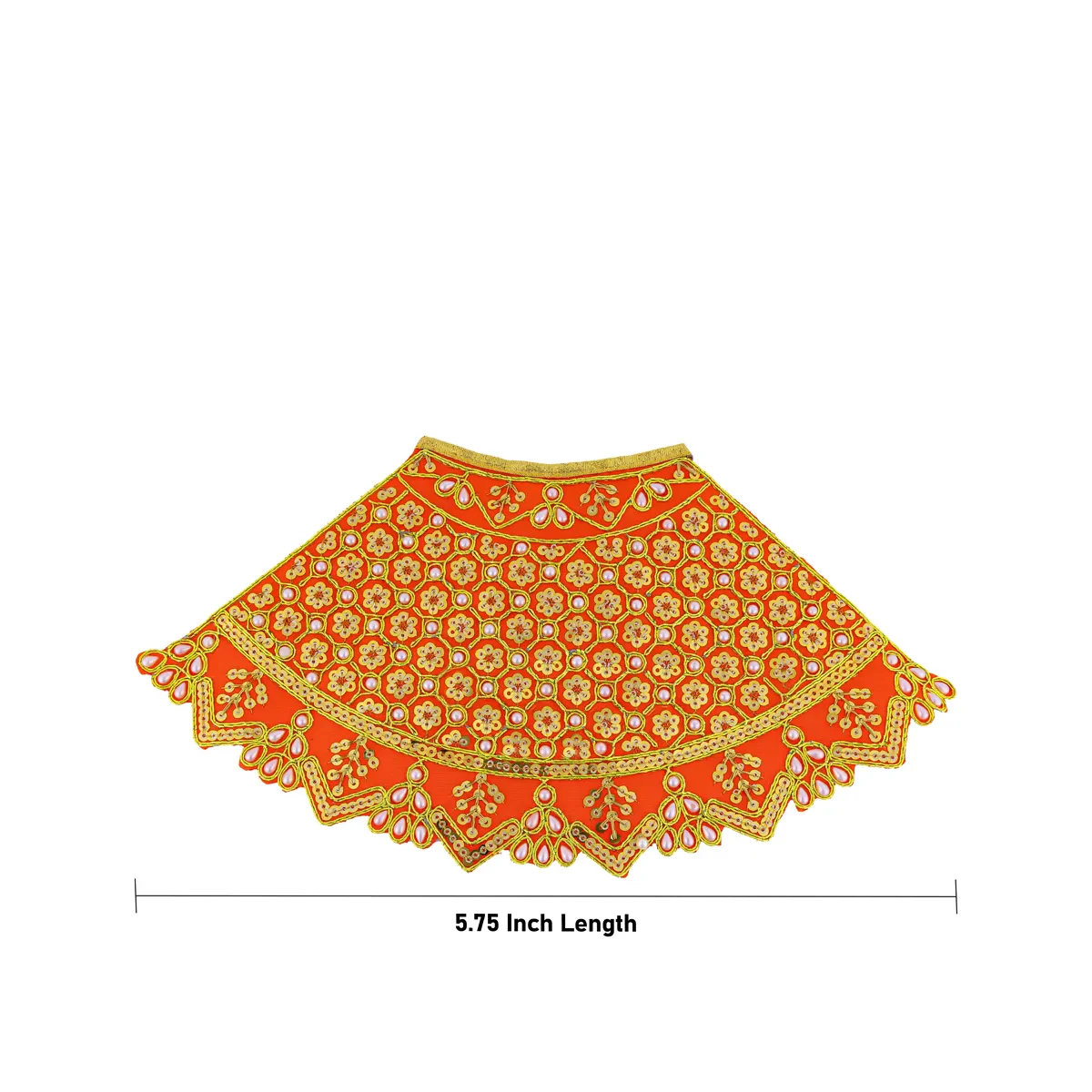 Devi Dress - 5.75 Inches | Mata Dress/ Lehenga Patka/ Traditional Design Devi Vastra For Deity/ Assorted Colour - Image 3