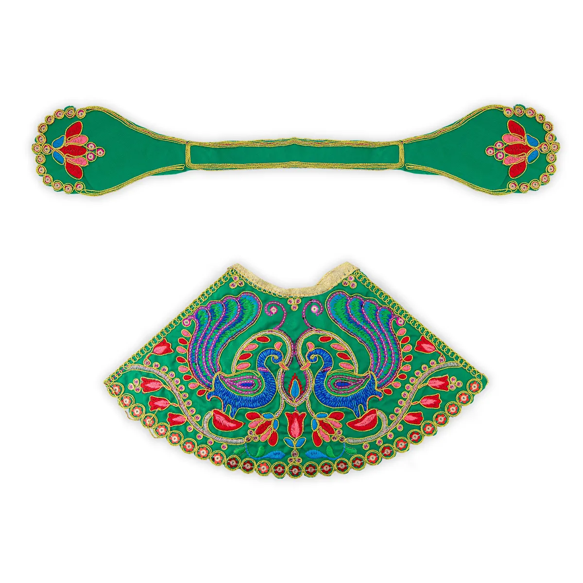 Devi Dress - 5.75 Inches | Mata Dress/ Lehenga Patka/ Traditional Design Devi Vastra For Deity/ Assorted Colour - Image 4