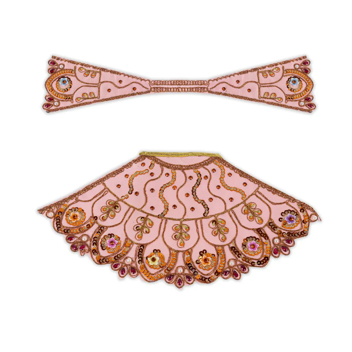 Devi Dress - 5 Inches | Mata Rani Poshak/ Lehenga Patka/ Embroidery Amman Pavadai/ Assorted Colour - Image 3
