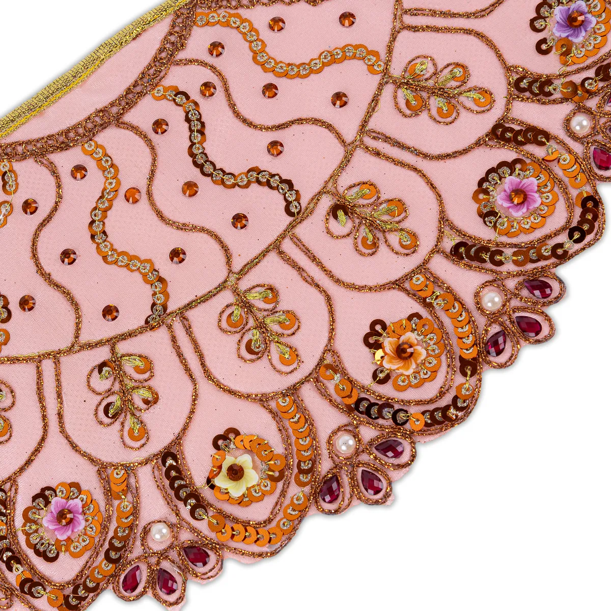 Devi Dress - 5 Inches | Mata Rani Poshak/ Lehenga Patka/ Embroidery Amman Pavadai/ Assorted Colour - Image 4