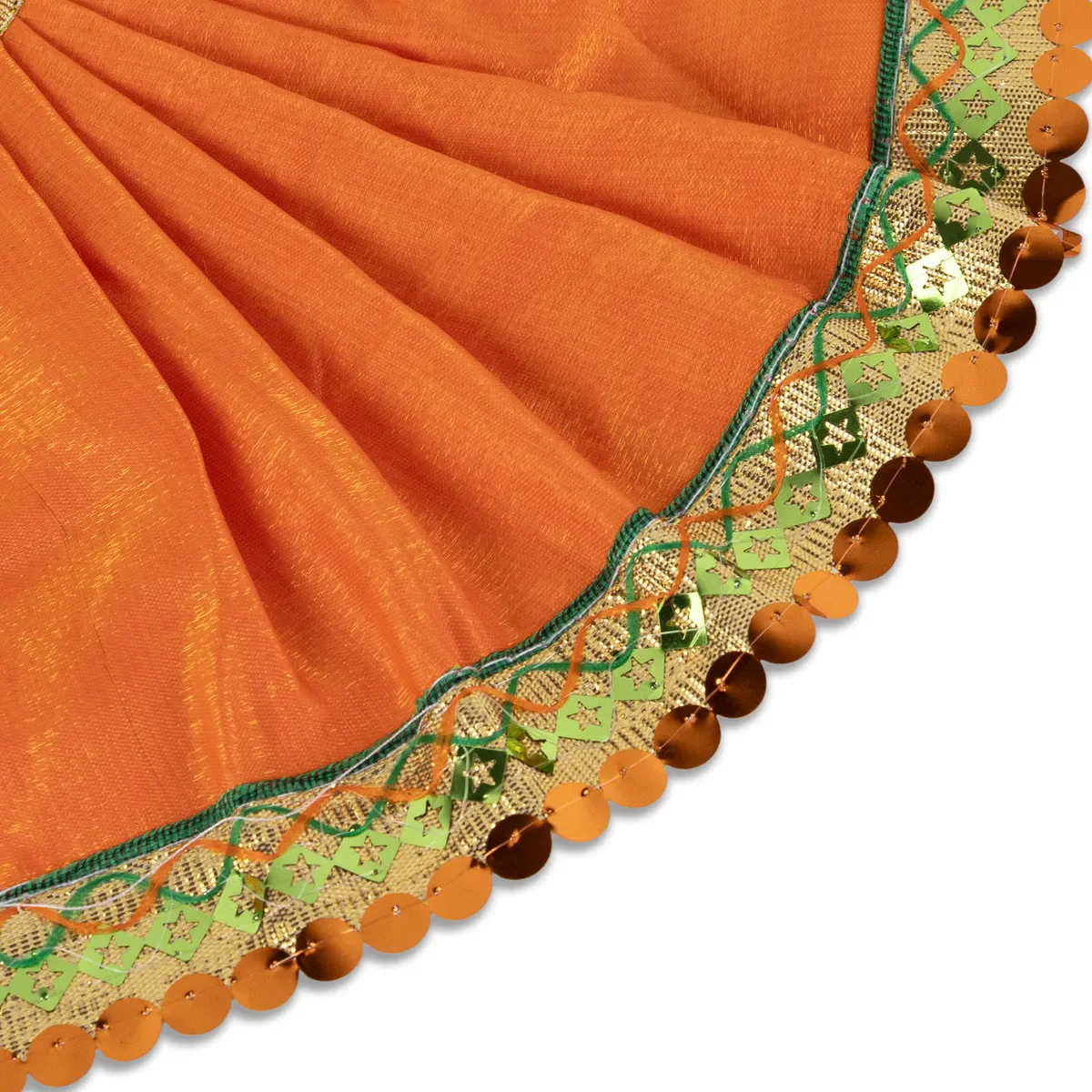 Devi Dress - 6 Inches | Mata Rani Poshak/ Lehenga Patka/ Silk Finish Amman Pavadai For Deity Decor - Image 3