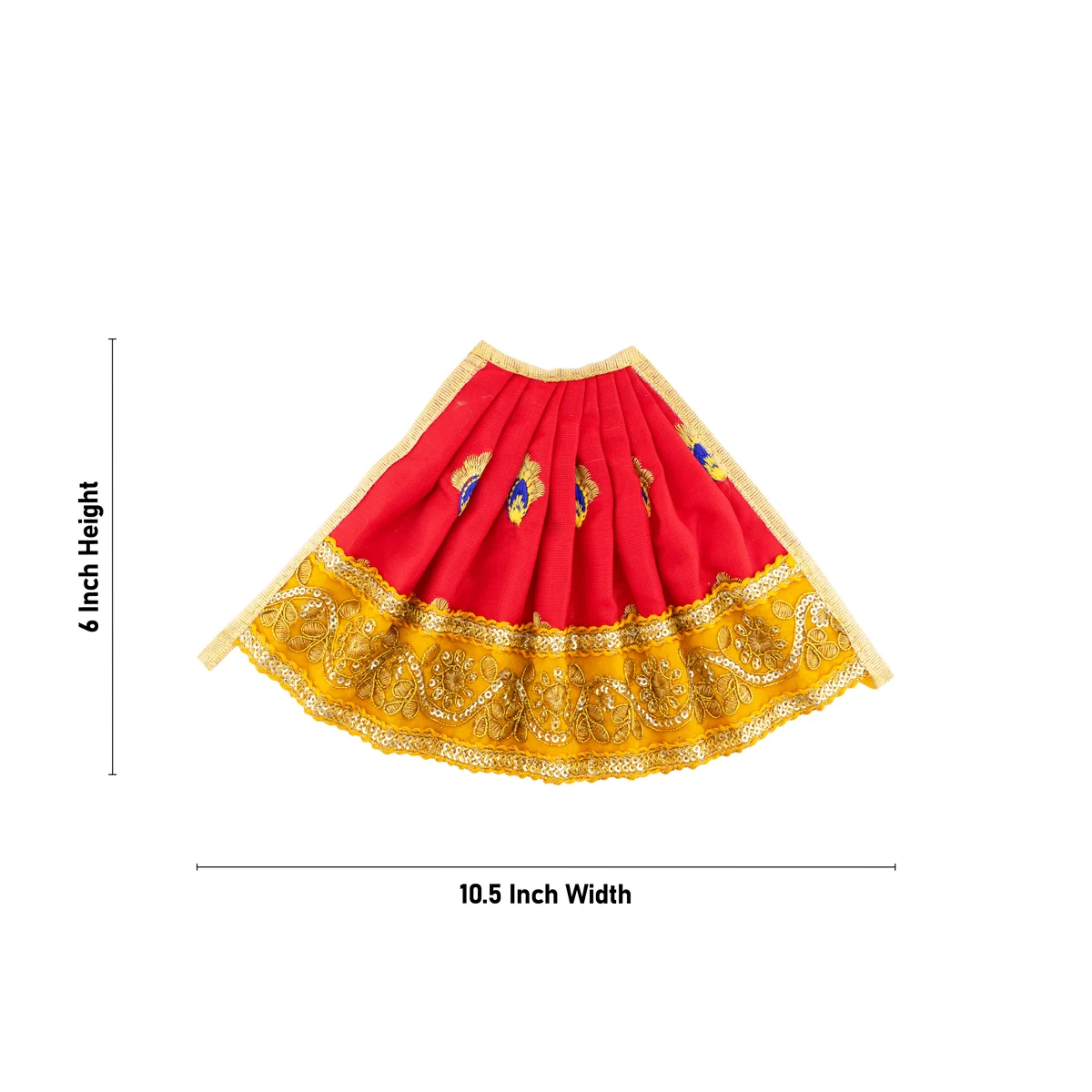 Devi Dress - 6 x 10.5 Inches | Embroidery Design Amman Pavadai/ Mata Rani Poshak for Deity Decor - Image 3