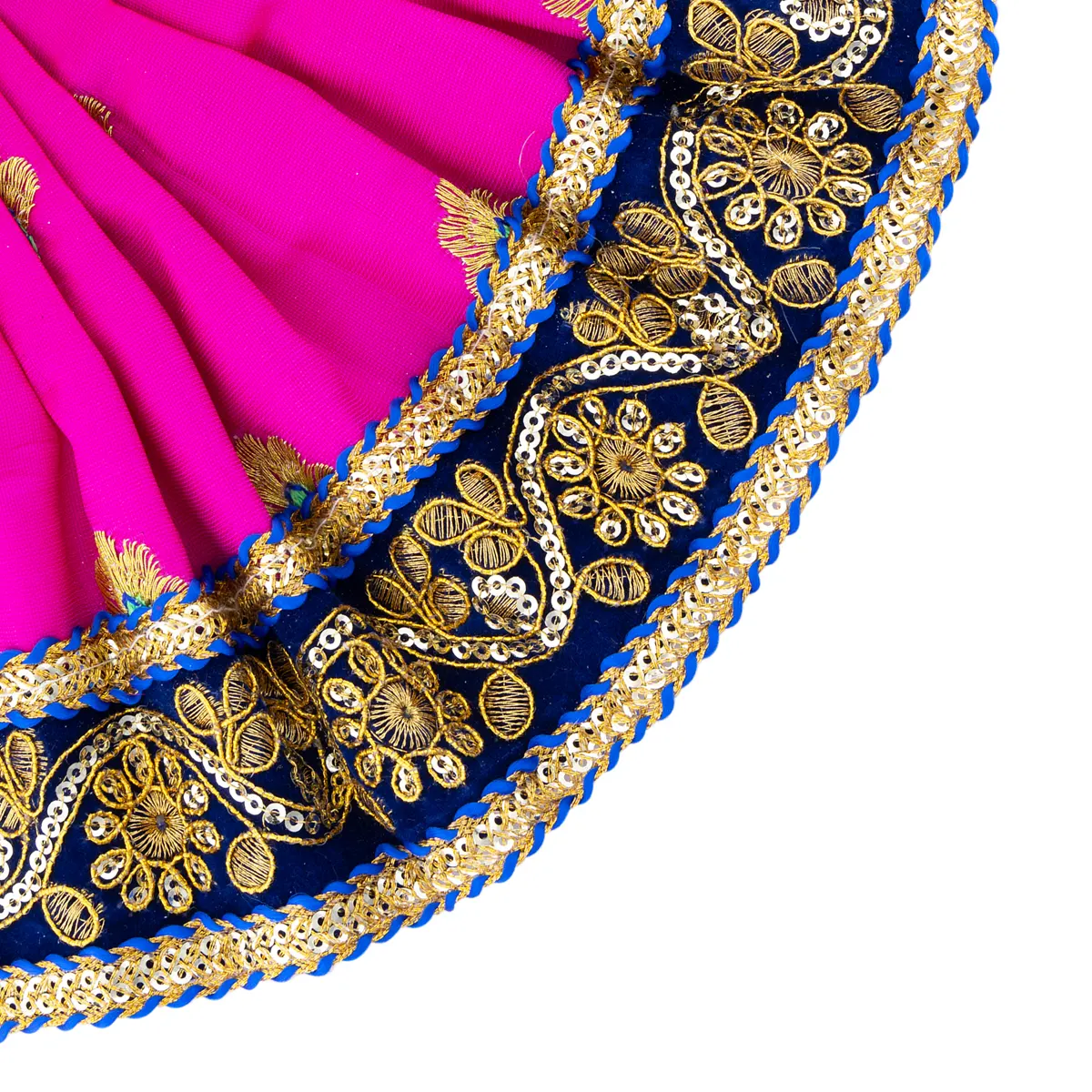Devi Dress - 6 x 10.5 Inches | Embroidery Design Amman Pavadai/ Mata Rani Poshak for Deity Decor - Image 5