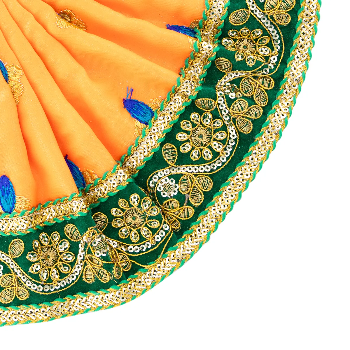 Devi Dress - 6 x 10.5 Inches | Embroidery Design Amman Pavadai/ Mata Rani Poshak for Deity Decor - Image 7