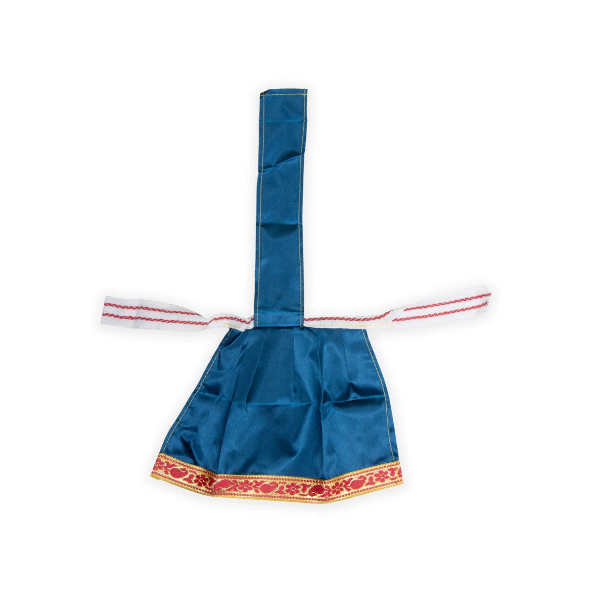 Devi Dress With Thavani - 6 x 8 Inches | Jari Border Design Mata Rani Poshak/ Satin Amman Pavadai for Deity - Image 3