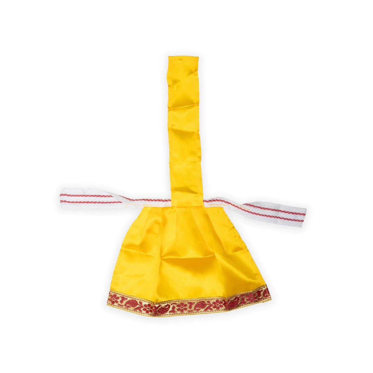 Devi Dress With Thavani - 6 x 8 Inches | Jari Border Design Mata Rani Poshak/ Satin Amman Pavadai for Deity - Image 6