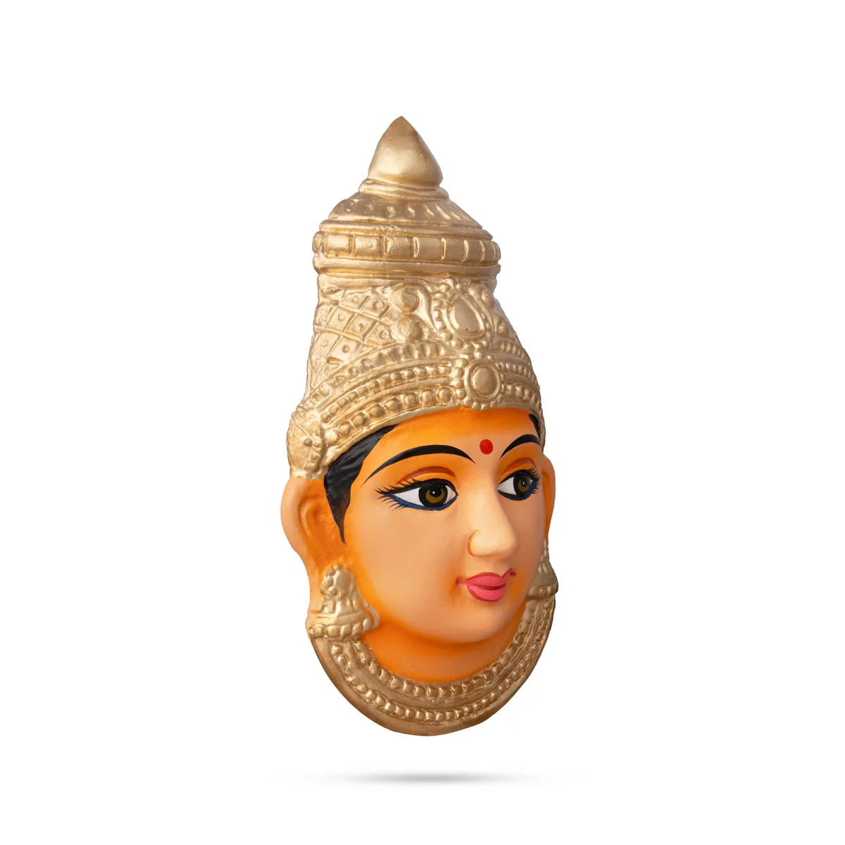 Devi Face Paper Mache Golu Bommai - 9 x 5 Inches | Giri Golu Doll/ Navaratri Golu Bomma/Gombe/Bommai - Image 2