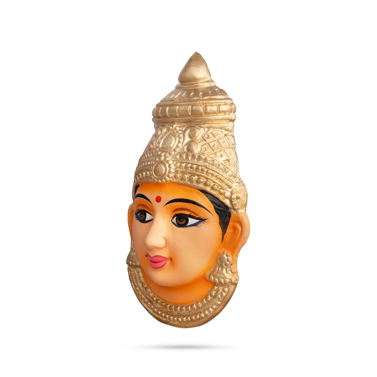 Devi Face Paper Mache Golu Bommai - 9 x 5 Inches | Giri Golu Doll/ Navaratri Golu Bomma/Gombe/Bommai - Image 3